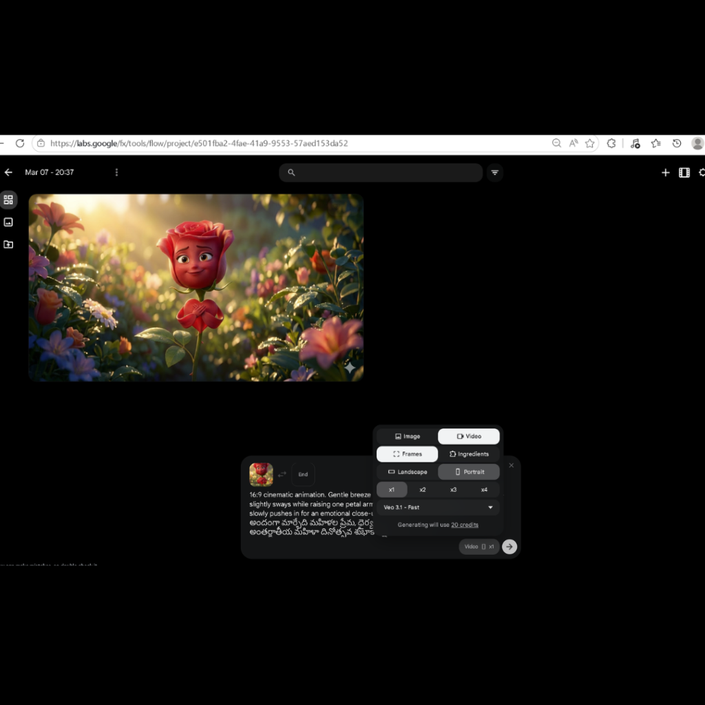 Add Animation Using Flow for object talk videos after creating images from Google Gemini and uploading on Flow