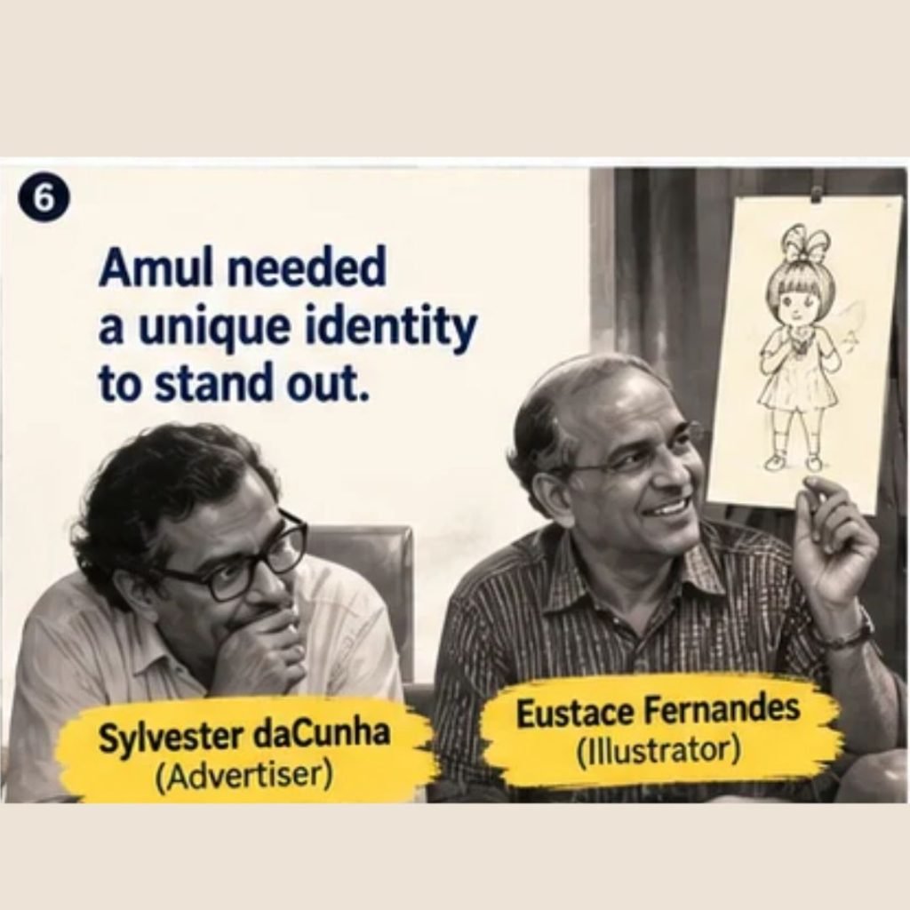 Sylvester daCunha, who worked on Amul's advertising, and illustrator Eustace Fernandes played important roles in bringing the character to life.