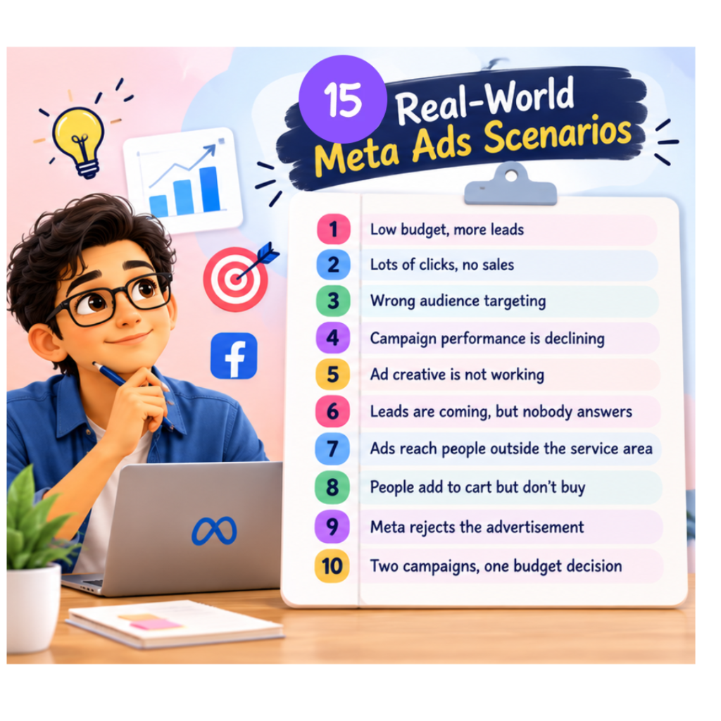 15 Simple Meta Ads Scenario Questions